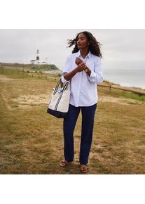 LANDS' END Stretch-Freizeithose Straight Fit Starfish Pant, Damen,  Blau, Baumwoll-Mischung, by Lands' End