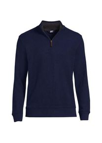 LANDS' END Rei&szlig;verschluss-Pullover aus Bedford-Ripp, Herren,  Blau, Baumwolle, by Lands' End
