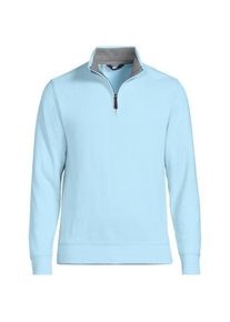 LANDS' END Rei&szlig;verschluss-Pullover aus Bedford-Ripp, Herren,  Blau, Baumwolle, by Lands' End