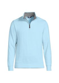 LANDS' END Rei&szlig;verschluss-Pullover aus Bedford-Ripp, Herren,  Blau, Baumwolle, by Lands' End