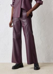 bonprix Lammnappa-Marlenehose, rot, Gr.46, Moderne und edle Marlene-Hose aus Lammnappa, mit Kniefutter, aus Nappaleder