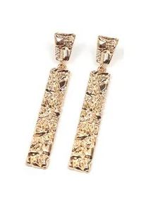 Paar Ohrstecker Firetti "langes Design", gold (metallfarben, gelbgoldfarben), Ohrringe, Damen, Metall