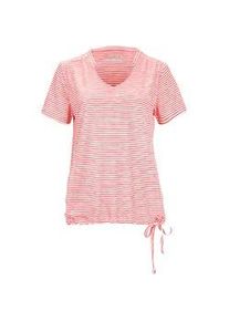 T-Shirt Killtec "WMN TSHRT F", Damen, Gr. 50, orange (sunset cooper), Obermaterial: 94% Polyester, 6% Elasthan, Rundhals, Shirts T-Shirt, Gestreiftes, schnelltrocknendes Funktionsshirt mit verstellbarem Saum