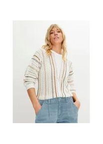 Fledermauspullover Inspirationen "Pullover", Damen, Gr. 46, gr&uuml;n (ecru, khaki, gestreift), 100% Baumwolle, gemustert, gestreift, Pullover