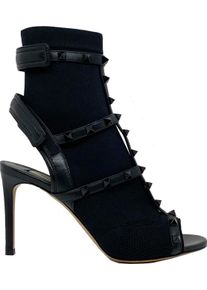 Valentino Garavani Sandalen - Valentino Rockstud Sock Heel Sandals - Gr. 41 (EU) - in Schwarz - f&uuml;r Damen