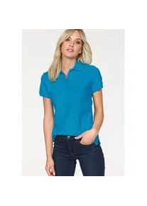 Poloshirt Fruit of the Loom "Lady-Fit Premium Polo", Damen, Gr. XL (42), blau (t&uuml;rkis), Piqu&eacute;, Obermaterial: 100% Baumwolle, unifarben, Basic, sehr figurbetont h&uuml;ftbedeckend, Rundhals, Rippstrickb&uuml;ndchen, Shirts, Sommershirt, unifarben, aus reiner Baumwolle