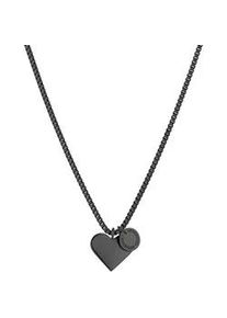 Kette mit Anh&auml;nger Liebeskind Berlin "Schmuck Geschenk Edelstahl Halskette Herz", schwarz, Halsketten, Damen, Edelstahl, L: 45 B: 2mm, B:2mm