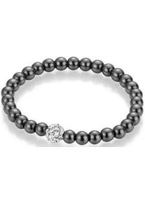 Armband Firetti "Schmuck Geschenk Armschmuck Armkette Edelstein Farbstein", grau (dunkelgrau, grau, wei&szlig;), Armb&auml;nder, Damen, 18cm, Materialmix, Armband, mit H&auml;matit, Kristallstein