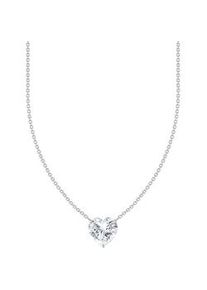 Kette mit Anh&auml;nger Thomas Sabo "gro&szlig;er Herz-Anh&auml;nger" Gr. 45, bunt (silberfarben, wei&szlig;), Halsketten, Damen, 45, Silber 925 (recycelt), mit Zirkonia (synth.)