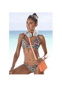 Bikini-Hose Venice Beach "Maia", Damen, Gr. 38, N-Gr, gr&uuml;n (t&uuml;rkis, bedruckt), Polyamid, bedruckt, Badehosen Bikini-Hose, mit hohem Beinausschnitt