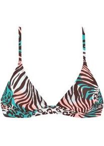 Triangel-Bikini-Top Venice Beach "Maia", Damen, Gr. 36, Cup C/D, gr&uuml;n (t&uuml;rkis, bedruckt), Microfaser, Polyamid, Bikini-Oberteile, in trendigem Druck