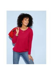 Langarmshirt Classic Basics "Langarm-Shirt", Damen, Gr. 40, rot, 100% Baumwolle, unifarben, Rundhals, Shirts Langarmshirt