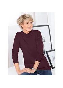 Stehkragenpullover Classic Basics "Pullover", Damen, Gr. 44, lila (beere), 100% Polyacryl, unifarben, figurumspielend, Pullover Stehkragenpullover