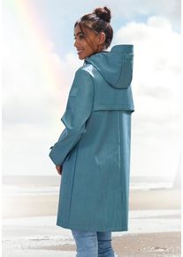 ELBSAND Regenjacke blau Gr. 36 für Damen. Mit Badges. Gerade
