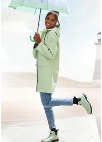 ELBSAND Regenjacke grün Gr. 36 für Damen. Mit Badges. Gerade