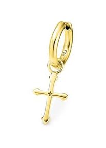 Single-Creole Bruno Banani "Schmuck Geschenk Silber 925 Ohrschmuck Ohrring Kreuz", gold (gelbgoldfarben), Ohrringe, Herren, 2,1mm, Silber 925 (Sterlingsilber), Einh&auml;nger abnehmbar