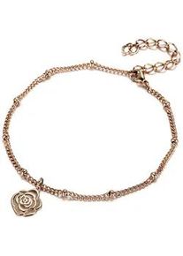 Fu&szlig;kette Firetti "Schmuck Geschenk K&ouml;rperschmuck Blume - Rose, Ankerkette", rosa (ros&eacute;goldfarben), Fu&szlig;ketten, Damen, Edelstahl