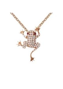 Kette mit Anh&auml;nger Firetti "Schmuck Geschenk Silber 925 Halsschmuck Halskette Ankerkette Frosch", rosa (ros&eacute;goldfarben, wei&szlig;, rot), Halsketten, Damen, Silber 925 (Sterlingsilber), L: 45, Made in Germany - mit Zirkonia (synth.)