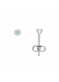 Adelia&acute;s Paar Ohrh&auml;nger ADELIA ́S "Damen 585 Wei&szlig;gold Ohrringe Ohrstecker mit Zirkonia &Oslash; 3 mm", silber, Ohrringe, Damen, Damen, Gold Wei&szlig;gold 585, Gold, Wei&szlig;gold 585, mit Zirkonia Goldschmuck f&uuml;r Damen