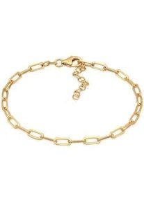 Armband NENALINA "Gliederarmband Charmtr&auml;ger Basic 925 Silber" Gr. 16, gold, Armb&auml;nder, Damen, 16cm, ohne Stein, Silber 925 (Sterlingsilber), Armband