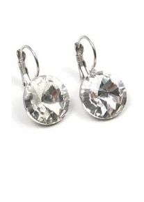 Paar Ohrh&auml;nger Firetti "leuchtend, bunt, rund", wei&szlig; (metallfarben, wei&szlig;, wei&szlig;), Ohrringe, Damen, Metall, Made in Germany - mit Glasstein