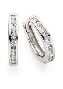 Paar Creolen Bruno Banani "Schmuck Geschenk Silber 925 Ohrschmuck Ohrringe", bunt (silberfarben, wei&szlig;, kristallwei&szlig;), Ohrringe, Damen, 13,5mm, Silber 925 (Sterlingsilber), mit Zirkonia (synth.)