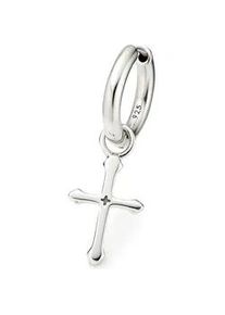Single-Creole Bruno Banani "Schmuck Geschenk Silber 925 Ohrschmuck Ohrring Kreuz", silber (silberfarben), Ohrringe, Herren, 12,5mm, Silber 925 (Sterlingsilber), Einh&auml;nger abnehmbar