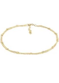 Fu&szlig;kette Elli "Fu&szlig;kette mit Kugeln Zeitlos Schmuck Geschenk 925 Silber" Gr. 25, gold, Fu&szlig;ketten, Damen, 2,5cm, Silber 925 (Sterlingsilber)