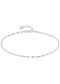 Fu&szlig;kette Bruno Banani "Schmuck Geschenk Silber 925 K&ouml;rperschmuck Singapurkette Herz", silber (silberfarben), Fu&szlig;ketten, Damen, Silber 925 (Sterlingsilber), Made in Germany