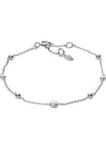 Silberarmband Fossil "Schmuck Geschenk Silber 925 Armschmuck GLITZ BY THE YARD", silber (silberfarben, kristallwei&szlig;, kristallwei&szlig;), Armb&auml;nder, Damen, 18,5cm, Silber 925 (Sterlingsilber), Silberarmband, mit Zirkonia (synth.)