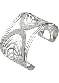 Armspange Jobo, silber (edelstahlfarben), Armb&auml;nder, Damen, Edelstahl, Armspange, breit Edelstahl