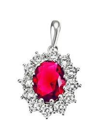 Kettenanh&auml;nger Firetti "Schmuck Geschenk Silber 925 Halsschmuck Anh&auml;nger Lady D Diana Royal", pink (silberfarben, rubellitrosa, kristallwei&szlig;, rubellitrosa, kristallwei&szlig;), Schmuckanh&auml;nger, Damen, Silber 925 (Sterlingsilber), 2,1 g, Kettenanh&auml;nger, mit Glasstein, Zirkonia (synth.)