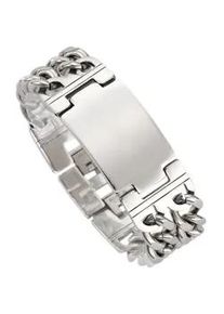 Armband Firetti "Schmuck Geschenk Armkette ID-Platte, Panzerkette", silber (silberfarben), Armb&auml;nder, Herren, 21cm, Edelstahl, Armband