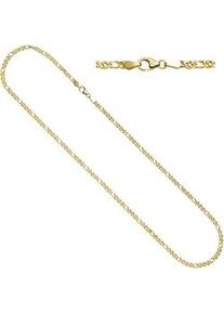 Goldkette Jobo, gelb (gelbgold 585), Halsketten, Damen, Gelbgold 585, L: 45, Goldkette, Zwillings-Panzerkette 585 Gold 45 cm 3 mm
