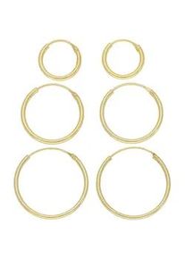 Creolen-Set Firetti "Multipack Schmuck Geschenk Silber 925 Ohrschmuck Creolenset", gold (gelbgoldfarben), Ohrringe, Damen, Silber 925 (Sterlingsilber)