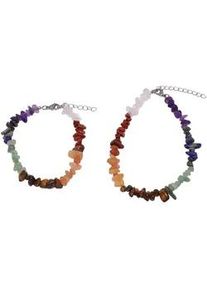 Schmuckset Firetti "Multipack Schmuck Geschenk Armband Fu&szlig;kette Chakra Edelsteine", bunt (silberfarben, lila, blau, gr&uuml;n, braun, orangerot, rot, wei&szlig;, lila, blau, gr&uuml;n, braun, orangerot, rot, wei&szlig;), Schmuck_Sets, Damen, Edelstahl, Schmuckset, Made in Germany - mit Edelsteinen