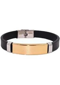 Edelstahlarmband Firetti "Schmuck Geschenk Schmuck Geschenk", gold (gelbgoldfarben, edelstahlfarben, schwarz), Armb&auml;nder, Herren, 20cm, Edelstahl Kautschuk Silikon, Edelstahl, Kautschuk, Silikon, Edelstahlarmband, Made in Germany