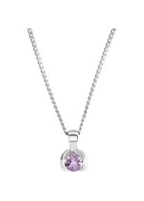 Kette mit Anh&auml;nger Firetti "Schmuck Geschenk Silber 925 Halsschmuck Halskette Panzerkette", bunt (silberfarben, lila), Halsketten, Damen, Silber 925 (Sterlingsilber), L: 42 B: 1mm, mit Amethyst, B:1mm