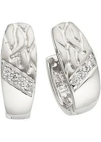 Paar Creolen Bruno Banani "Schmuck", silber (silberfarben, kristallwei&szlig;, kristallwei&szlig;), Ohrringe, Damen, Silber 925 (Sterlingsilber), mit Zirkonia (synth.)