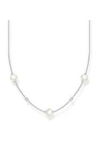 Perlenkette Thomas Sabo "Perlen mit Steinen, KE2120-167-14-L45V" Gr. 45, bunt (silberfarben, wei&szlig;), Halsketten, Damen, 45, Perlen Silber 925 (recycelt), Perlen, Silber 925 (recycelt), Perlenkette, mit Zirkonia (synth.) - mit S&uuml;&szlig;wasserzuchtperle