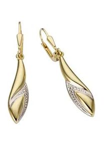Paar Ohrh&auml;nger Firetti "Schmuck Geschenk Gold 333 Ohrschmuck Patentbrisur", silber (gelbgoldfarben, wei&szlig;goldfarben), Ohrringe, Damen, Gelbgold 333, Made in Germany