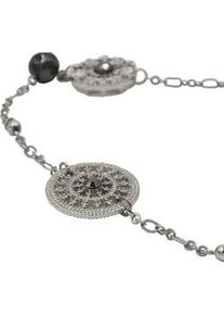 Lange Kette Firetti "Figaro Blume", grau (metallfarben), Halsketten, Damen, Metall, L: 92 B: 3mm, B:3mm