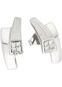 Paar Ohrstecker Bruno Banani "Schmuck", silber (silberfarben, kristallwei&szlig;, kristallwei&szlig;), Ohrringe, Damen, Silber 925 (Sterlingsilber), mit Zirkonia (synth.)