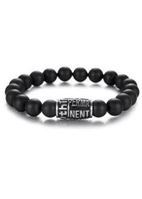 Perlenarmband Firetti "Schmuck Geschenk Armschmuck Armkette Perle", schwarz (edelstahlfarben, schwarz, schwarz), Armb&auml;nder, Herren, 18cm, Edelstahl Nylon, Edelstahl, Nylon, Perlenarmband, mit Onyx