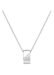Kette mit Anh&auml;nger Firetti "Schmuck Geschenk Halsschmuck Halskette Kette matt glanz", silber (silberfarben, kristallwei&szlig;), Halsketten, Damen, Messing, L: 45 B: 1,4mm, mit Zirkonia (synth.), B:1,4mm