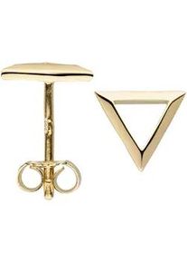 Paar Ohrstecker Jobo "Dreieckige Ohrringe", gold (gelbgold 333), Ohrringe, Damen, Gelbgold 333, 333 Gold