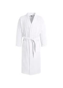 Unisex-Bademantel Egeria "Topas, ideal f&uuml;r Sauna & Spa, Hotelbademantel, Morgenmantel" Gr. M, wei&szlig;, L:125cm, Walkfrottee, Hausm&auml;ntel, f&uuml;r Damen & Herren, in Kimonoform