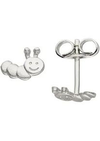 Paar Ohrstecker Jobo "Raupe", silber (silber 925), Ohrringe, Damen, Silber 925 (Sterlingsilber), 925 Silber