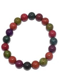 Armband Firetti "Schmuck Geschenk Armschmuck Armkette Edelstein Farbstein" Gr. 18, bunt (mehrfarbig, gr&uuml;n, orange, rot, mehrfarbig, gr&uuml;n, orange, rot), Armb&auml;nder, Damen, 18, Silikon Stein, Silikon, Stein, Armband, Made in Germany - mit Calcit