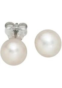 Perlenohrringe Jobo "Ohrstecker mit Perlen 7 mm", silber (silber 925), Ohrringe, Damen, 7mm, Perlen Silber 925 (Sterlingsilber), Perlen, Silber 925 (Sterlingsilber), 925 Silber mit S&uuml;&szlig;wasser-Zuchtperlen